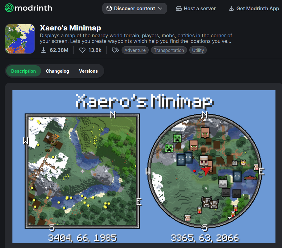 Minecraft Java minimap mod